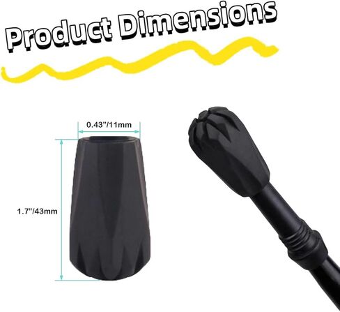 8 Pcs Trekking Pole Tips Replacement Protectors, Trekking Pole Tips for Walking Sticks Rubber Tips for Hiking Sticks, Fits Most Standard Walking Sticks Shock Absorbing in Saudi Arabia
