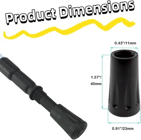 8 Pcs Trekking Pole Tips Replacement Protectors, Trekking Pole Tips for Walking Sticks Rubber Tips for Hiking Sticks, Fits Most Standard Walking Sticks Shock Absorbing in Saudi Arabia