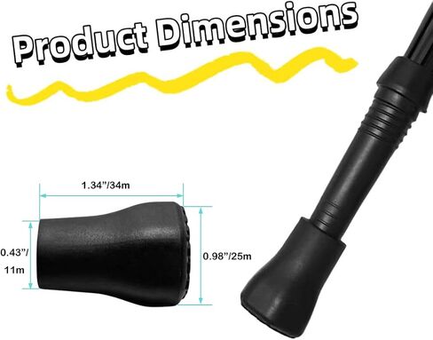 8 Pcs Trekking Pole Tips Replacement Protectors, Trekking Pole Tips for Walking Sticks Rubber Tips for Hiking Sticks, Fits Most Standard Walking Sticks Shock Absorbing in Saudi Arabia