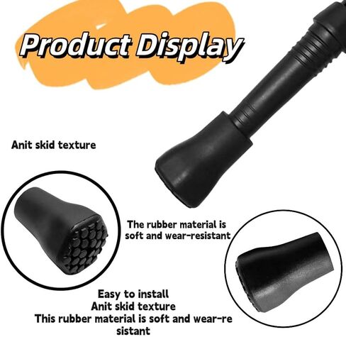 8 Pcs Trekking Pole Tips Replacement Protectors, Trekking Pole Tips for Walking Sticks Rubber Tips for Hiking Sticks, Fits Most Standard Walking Sticks Shock Absorbing in Saudi Arabia