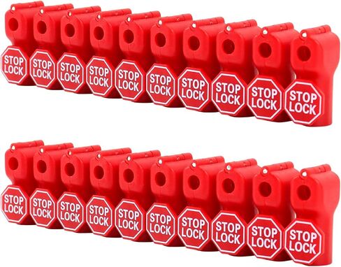 قفل إيقاف بخطاف مغناطيسي من QWORK، 200 قطعة 1/4 بوصة من البلاستيك الأحمر لأقفال التوقف Pegboard منظم لمتجر البيع بالتجزئة ومركز التسوق in Saudi Arabia