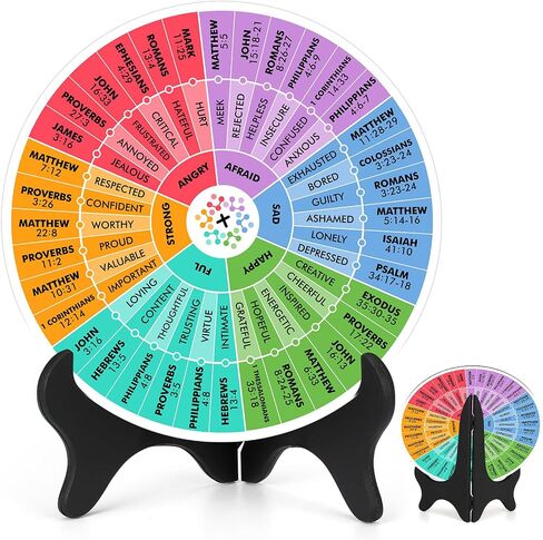Memorywuu Acrylic Bible Feelings Wheel with Black Stand Emotions Wheel Therapy Emotion Wheel Chart Mental Bible Emotion Wheel Desk Social Worker Office Decor for School Classroom Calming Mental Gift in Saudi Arabia