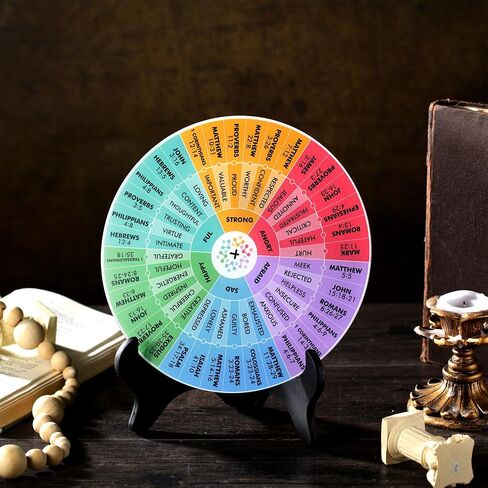Memorywuu Acrylic Bible Feelings Wheel with Black Stand Emotions Wheel Therapy Emotion Wheel Chart Mental Bible Emotion Wheel Desk Social Worker Office Decor for School Classroom Calming Mental Gift in Saudi Arabia