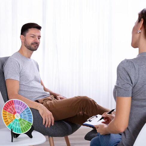 Memorywuu Acrylic Bible Feelings Wheel with Black Stand Emotions Wheel Therapy Emotion Wheel Chart Mental Bible Emotion Wheel Desk Social Worker Office Decor for School Classroom Calming Mental Gift in Saudi Arabia