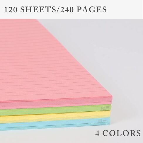 Homelove A5 Refill Paper [240 Sheets 480 Pages] 100 GSM Thick Lined Paper 6-Hole Punched Filler Inserts for 6 Ring Binder Journal Notebook in Saudi Arabia