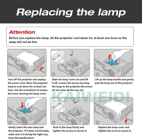 KAIWEIDI Replacement Projector Lamp for ELPLP95/V13H010L95 Epson Powerlite Home Cinema 1450 2040 2065 2140W 2155W 2165W 2245U 2250U 2255U 2265U 5510 5520W 5530U 5535U 975W H836A Projector Bulb in Kuwait