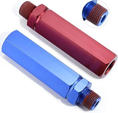 iBroPrat Glad Hands Grips سداسية مضادة للانزلاق، مجموعة مقبض Gladhand من الألومنيوم المؤكسد باللون الأحمر والأزرق لخدمة مقطورات الشاحنات وخرطوم هواء الفرامل في حالات الطوارئ، زوج واحد أسهل in Kuwait