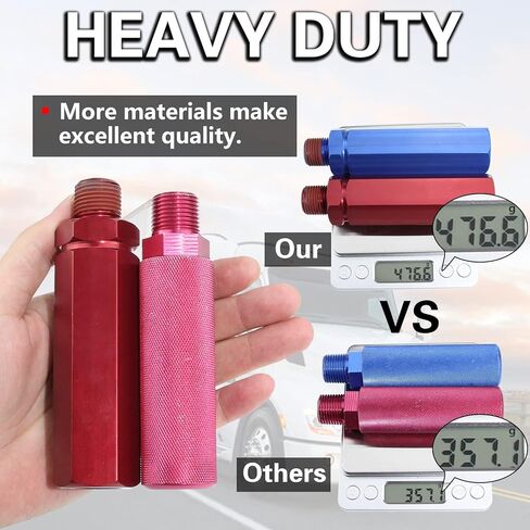 iBroPrat Glad Hands Grips سداسية مضادة للانزلاق، مجموعة مقبض Gladhand من الألومنيوم المؤكسد باللون الأحمر والأزرق لخدمة مقطورات الشاحنات وخرطوم هواء الفرامل في حالات الطوارئ، زوج واحد أسهل in Kuwait