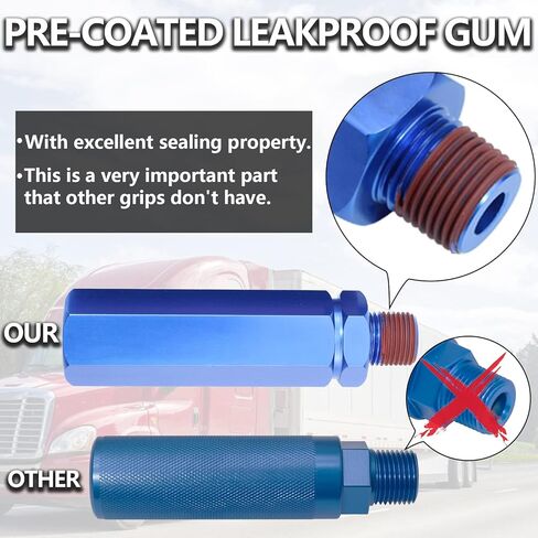 iBroPrat Glad Hands Grips سداسية مضادة للانزلاق، مجموعة مقبض Gladhand من الألومنيوم المؤكسد باللون الأحمر والأزرق لخدمة مقطورات الشاحنات وخرطوم هواء الفرامل في حالات الطوارئ، زوج واحد أسهل in Kuwait