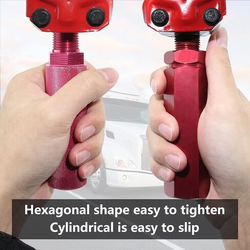 iBroPrat Glad Hands Grips سداسية مضادة للانزلاق، مجموعة مقبض Gladhand من الألومنيوم المؤكسد باللون الأحمر والأزرق لخدمة مقطورات الشاحنات وخرطوم هواء الفرامل في حالات الطوارئ، زوج واحد أسهل in Kuwait