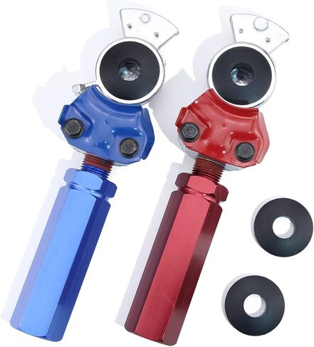 iBroPrat Glad Hands Grips سداسية مضادة للانزلاق، مجموعة مقبض Gladhand من الألومنيوم المؤكسد باللون الأحمر والأزرق لخدمة مقطورات الشاحنات وخرطوم هواء الفرامل في حالات الطوارئ، زوج واحد أسهل in Kuwait