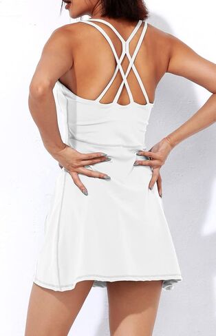 MEIVSO Women's Tennis Dress Built-in Bra and Separated Shorts with Pocket Athletic Workout Sportwear Golf Dress in Saudi Arabia