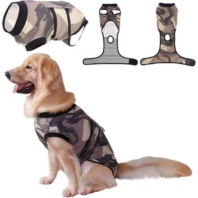 PET Glam Recovery Suit for Dogs Cats, After Surgery, Alternative E-Collar Dog CAT. PET Shirt Breathable Abdominal Wounds, Neuter Cotton, Prevent Licking Onesie Surgical (Camouflage, L) in Saudi Arabia