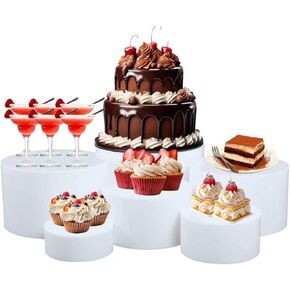 3Pcs Buffet Risers, Food Risers for Buffet, Acrylic Boxes for Display Round Riser Display Cases Acrylic Round Display Base in Saudi Arabia