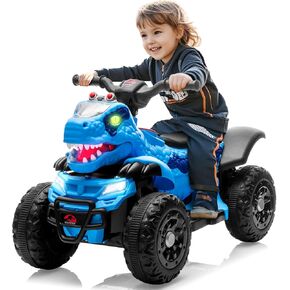 Track Seven 12V Kids Dinosuar Ride on ATV, Ride on Toy, Dinosaur Design Quad 4 Wheeler, Music Early Education Function, Power Display, Safe Driving, Outdoor Toys for Boys Girls (Green) in Saudi Arabia