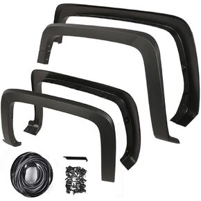 G-PLUS 4PCS Pocket Riveted Fender Flares Compatible with Dodge Ram 2500 3500 2019 2020 2021 2022 2023 2024 Smooth Modified Matte Black (Not Fit Dually models) in Kuwait