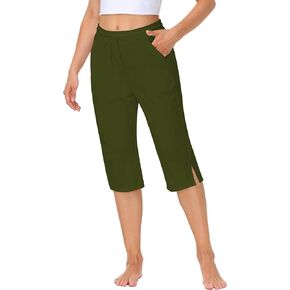 نساء يوجا كابري سروال مريح صالة الرباط السراويل مع جيوب جانبية in Kuwait