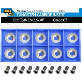 Asieg Tool Ci3 R1 12mm Round Carbide Inserts Cutters Knifes Indexable Replacement High Strength Fits For Popular DIY Woodworking Lathe Wood Turning Finisher Hollower Tools 10pc in Kuwait