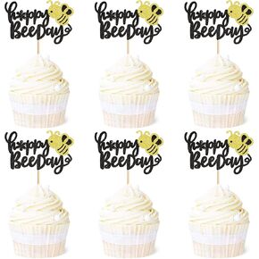 Ercadio 40 Pack Edible Bee Cupcake Toppers Honeycomb Bee Cupcake Picks Sweet as can Bee Spring Flower bees Cake Toppers for Bee Theme Birthday Baby Shower Party Kids Cake Decor Supplies in Kuwait