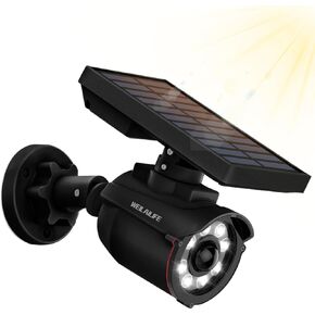 WEILAILIFE Solar Motion Sensor Light Outdoor Wireless Security Floodlight Fake Security Camera with LED Spotlights Waterproof 800 Lumen Bright Exterior Light(Black 1 Pack) in Saudi Arabia