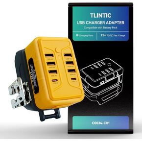 USB Charger Adapter for DEWALT Battery - 75W 8-Charging Ports, PD/QC Fast Charge for Smart Phone, Tablet, Laptop and More in Saudi Arabia