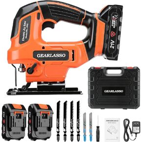 منشار رقص لاسلكي 21 فولت مع بطاريات 2×2.0 أمبير، منشار متغير السرعة 2800 دورة في الدقيقة للخشب والمعادن، 4 إعدادات مدارية، قطع مائل 0–45 درجة، ضوء LED، تغيير الشفرة بدون أدوات in Kuwait