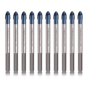 Glass and Tile Drill Bit Set, Ti & Tungsten Carbide Tipped Drill Bit, 6mm (1/4 Inch), 10 Pack, for Glass, Tile, Ceramic, Porcelain, Concrete in Kuwait