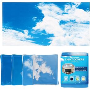 أغطية إضاءة فلورسنت سحابية مكونة من 4 قطع من KASTLITE لأضواء السقف في الفصول الدراسية - أغطية سماء مغناطيسية مقاس 2 × 4 قدم - لوحات توزيع إضاءة المكتب المزخرفة، كوة صناعية مهدئة، ديكور المعلم in Kuwait