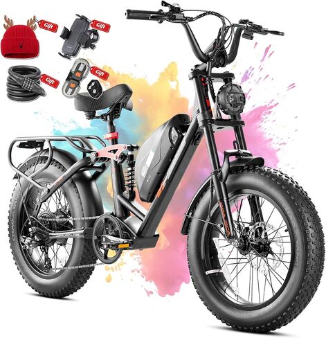 eAhora Terra/Luna 2 Dual Motor Electric Bike for Adults 3000W/1500W 33Mph/31Mph 7-Speed Ebike with Removable 48V 20Ah/15Ah Battery 20'' * 4.0 Fat Tires Ebikes with Dual Hydraulic Disc Brakes in Saudi Arabia