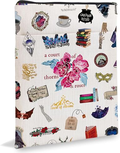 Purple Book Sleeve, Zipper Pouch, 9.1 x 11.4Inch, Unisex, Modern Style for Book Lovers in Kuwait