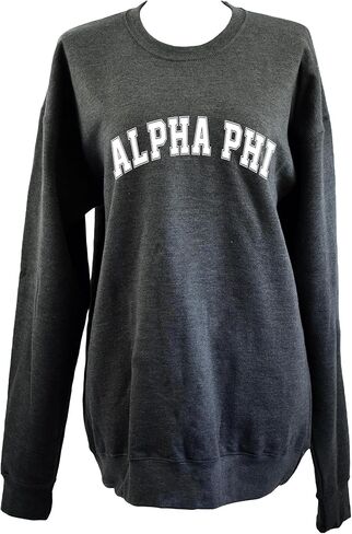 Sorority Shop Alpha Phi Sweatshirt - Fleece Crewneck Sweatshirt, With Varsity Greek Letters Design in Saudi Arabia