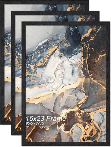 إطار خشب هندسي 28x40 ، إطار صورة أسود لثلاثين × 40 بوصة صور اللغز ، الوزن الخفيف 28 × 40 إطار الملصق مع الحبوب الخشبية للجدار - 1 حزمة/أسود/28 x40 in Kuwait