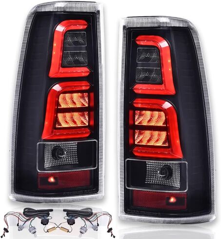 Pit66 Tail Lights Assembly متوافق مع Chevy Silverado 1500 2500 HD 2016-2019 ، FIT GMC Sierra 3500 HD 2016-2019 مصابيح فرامل الضوء الخلفية Luz Trasera Drive & Passenger Side- 【Pulb x2】 in Kuwait
