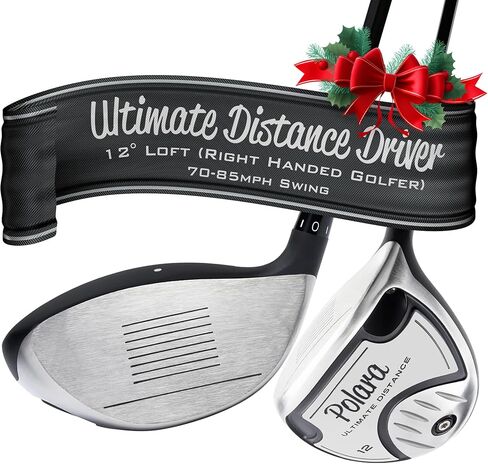 Polara Golf Ultimate Straight Driver-سائق قابل للشفاء قابل للتعديل للرجال والنساء ، Beta Titanium Face ، 475cc High Moi Clubhead ، Golf Club للاعبي الجولف الأيمن ، 46 "MRH طويل in Saudi Arabia
