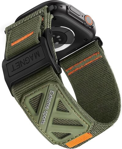 Compatible Apple Watch Ultra Men's Bands, Wide Soft Nylon Sport Loop, Sturdy Magnetic Buckle for iWatch 49mm (Ultra2), 46mm (10 Series), 45mm (9/8/7), 44mm (SE2/SE/6/5/4), 42mm (3/2/1) in Saudi Arabia