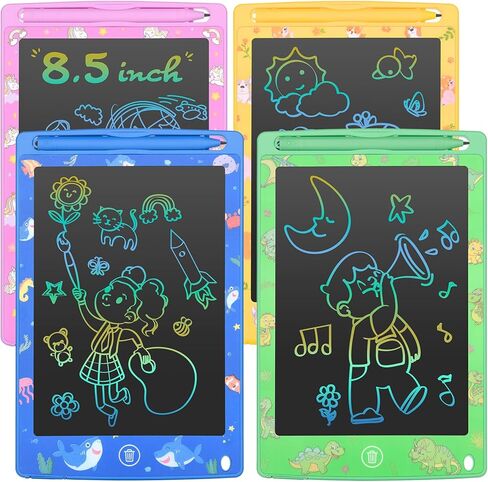 4 Pack LCD Writing Tablet for Kids 8.5 Inch Colorful Electronic Writing Drawing Pads Portable Doodle Board Gifts for Kids Boys Girls 3 4 5 6 Year Old in Kuwait