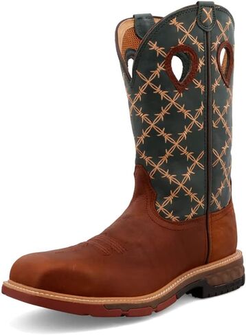 Twisted X Men's 12" Western Work Boot, Square Toe Alloy Toe with CellStretch in Saudi Arabia