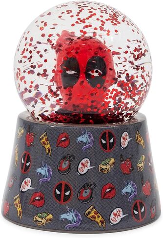 Silver Buffalo Marvel Deadpool أيقونة محاصر 45 مم فاتحة الثلج Up Snow Globe in Kuwait