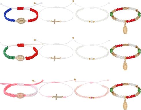 24pcs مجموعة أساور مكسيكية حمراء محظوظة - سوار حماية السلسلة الحمراء للحماية الحمراء للنساء للنساء. in Kuwait