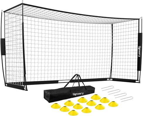 هدف كرة القدم المحمولة ، أهداف كرة قدم قابلة للفصل 12 × 6 قدمًا صافيًا للفناء الخلفي ، وأجهزة تدريب سريعة الإعداد مع حقيبة حمل واحدة ، وكرة واحدة ، و 12 مخاريط تدريب in Kuwait