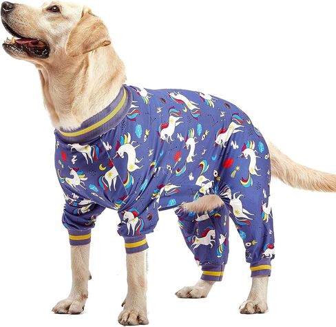 Lovinpet كبير سلالة الكلب الكلب من الملابس ، نحيفة النحافة/متماسكة ، صاروخ يونيكورن طباعة رمادية ، راحة للحيوانات الأليفة ، رعاية الجرح/ما بعد الجراحة قميص الكلب الكبير ، حماية الأشعة فوق البنفسجية ، التوقف عن الكلاب ، 2XL in Saudi Arabia