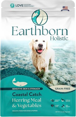 Earthborn شمولية الساحلية الساحلية جاف الكلاب - مع بروتين الرنجة - خالية من الحبوب - مصنوعة في الولايات المتحدة ، 25 رطلا in Kuwait