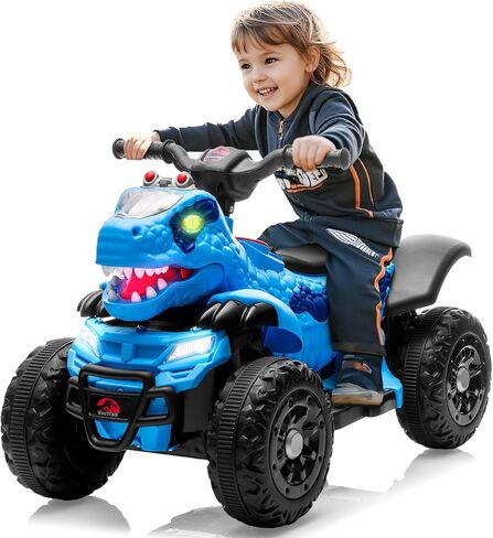 تتبع سبعة أطفال 12V Kids Ride on ATV ، وركوب الألعاب ، و Dinosaur Design Quad 4 Wheeler ، وموسيقى التعليم المبكر ، وعرض الطاقة ، والقيادة الآمنة ، والألعاب الخارجية للفتيات الفتيات (الأخضر) in Saudi Arabia