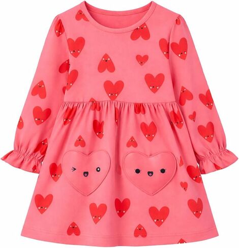Hileelang Toddler Girl Long Sleeve Dress Cotton Discal Jersey Shirt Playwear Choverique Dress in Saudi Arabia