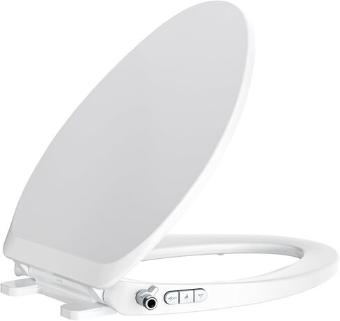 Bidet Toilet Seat – Non-Electric, Self-Cleaning Dual Nozzles for Frontal & Rear Wash, Adjustable Water Pressure, Slow-Close Lid, Fits Elongated Toilets – Hygienic & Eco-Friendly Upgrade (Elongated) in Kuwait
