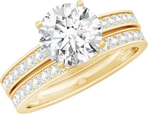 Certified Lab Grown Diamond Bridal Ring Set, Ef-Vs Quality, Diamond Engagement Ring with Wedding Band - Ready To Gift in Saudi Arabia