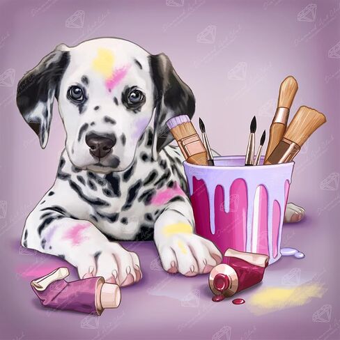Diamond Art Club Meko The Cat Diamond Painting Kit ، Fun Diy Crafts للبالغين ، قماش فن الماس المستدير للمبتدئين ، 13 "× 13" (33 سم × 33 سم) in Kuwait