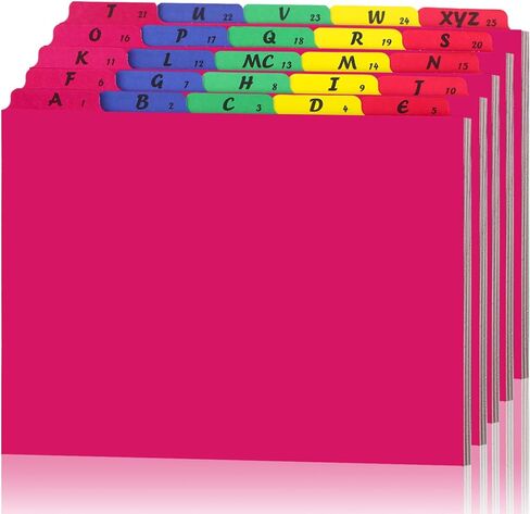 1 Set 25 Alphabet File Dividers A-Z Top Tab Letter Size 1/5 Cut Tab Positions Alphabetical Number File Folder Organizer Guides Cabinet and Desk Dividers for School Office Home(Classic) in Saudi Arabia