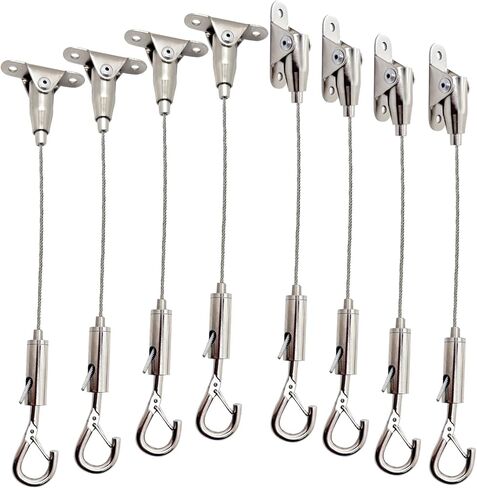 4 Pieces of Steel Wire for Hanging Picture Frames, a 1.5-Meter-Long Sturdy Stainless Steel Wire Rope, 360-degree high-Strength System for Hanging Artworks and billboards in Saudi Arabia