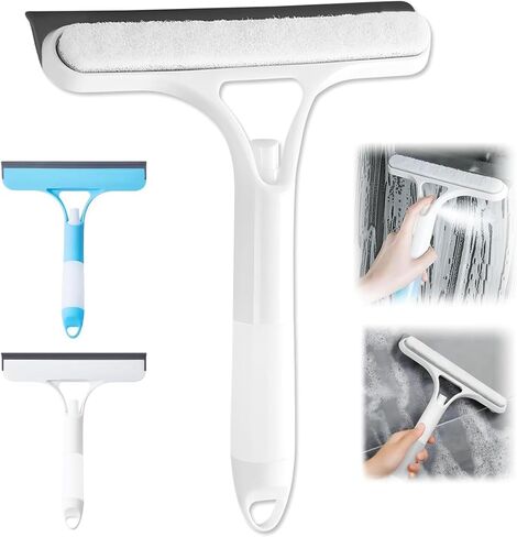 3 in 1 Window Cleaning Scraper, Squeegee for Window Cleaning with Spray, for Shower Glass, Mirrors, Car, Home Window Cleaner Tool (White) in Saudi Arabia
